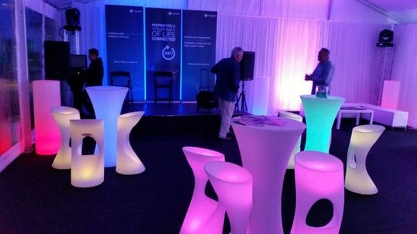 Hire Glow Stools, from Melbourne Party Hire Co