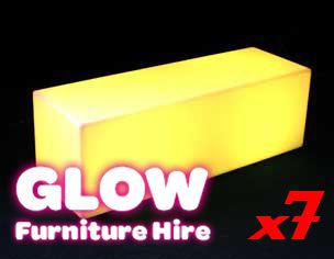 Hire Glow Rectangle Bench - Package 7, hire Chairs, near Smithfield