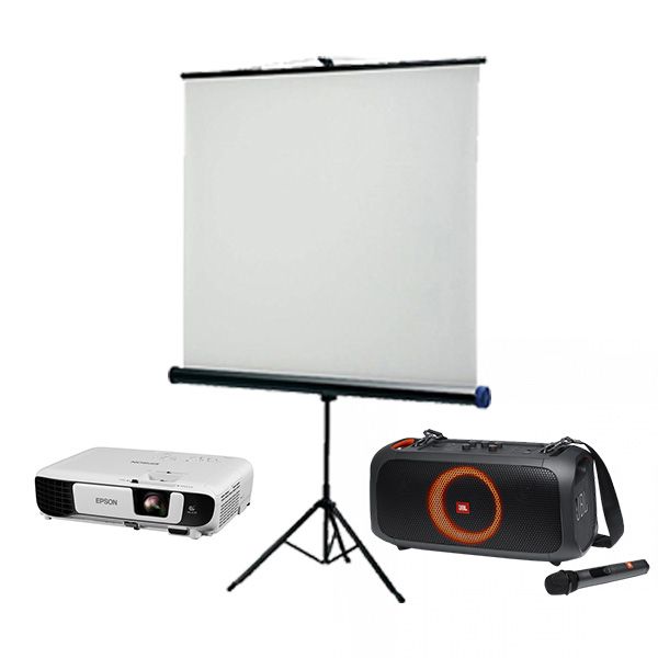 Hire 3600 Lumen Projector, Tripod Screen, Party Speaker & 2 Wireless Microphones, hire Speakers, near Crawley image 2