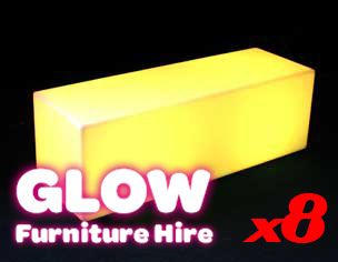 Hire Glow Rectangle Bench - Package 8, hire Chairs, near Smithfield
