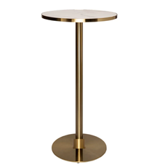 Hire Brass Cocktail Bar Table Hire – White Top