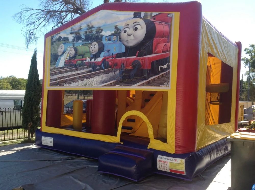 Hire THOMAS THE TANK ENGINE JUMPING CASTLE WITH SLIDE, hire Jumping Castles, near Doonside