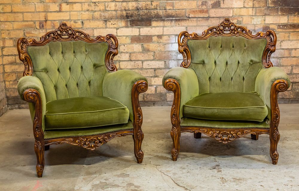 Hire Vintage Armchair - Fern Green, hire Chairs, near Heidelberg West