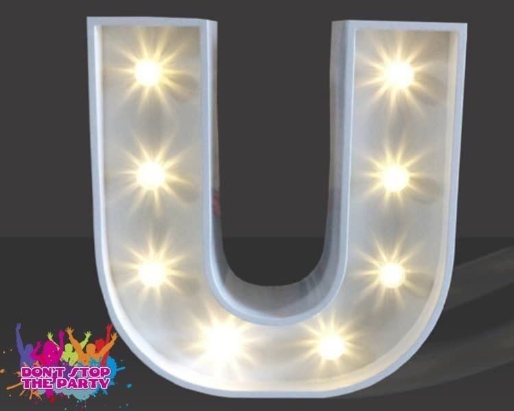 Hire LED Light Up Letter - 120cm - U, hire Party Lights, near Geebung image 2