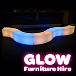 Hire Glow Curved Bench - Package 5, hire Chairs, near Smithfield