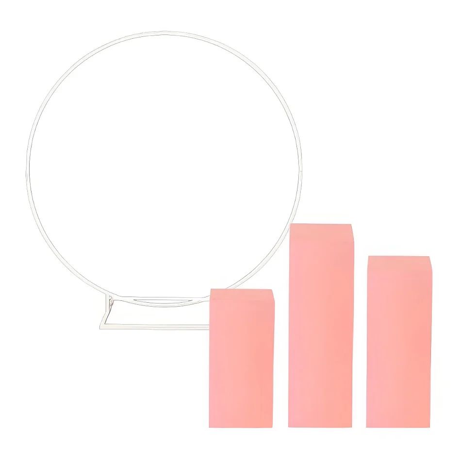 Hire Pkg 2 - White Hoop Backdrop w/ Pink Plinths, hire Miscellaneous, near Auburn