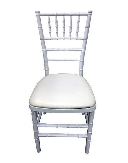 Hire White Tiffany Chair with White Cushion Hire