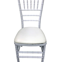 Hire White Tiffany Chair with White Cushion Hire