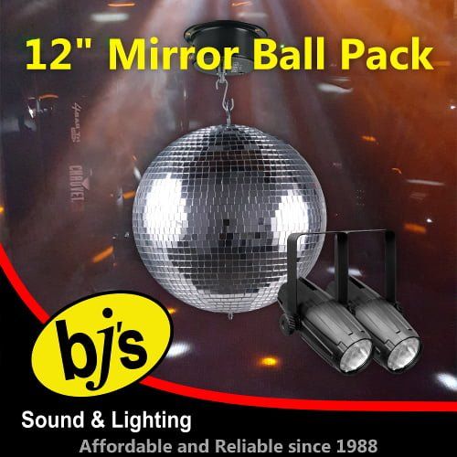 Hire 12" Mirror Ball Pack, hire Party Lights, near Newstead