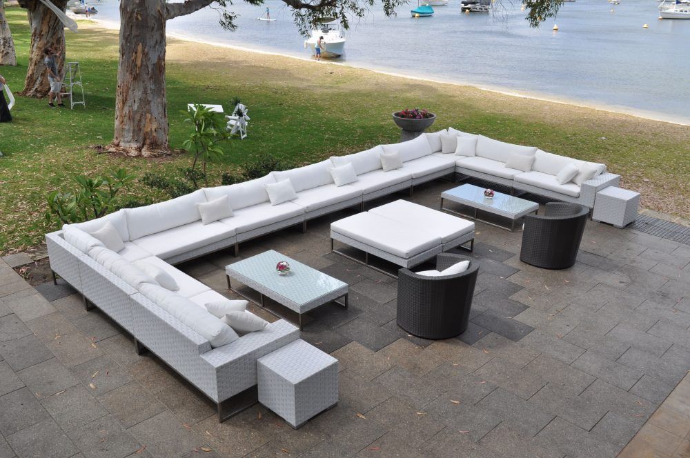 Hire WICKER WHITE FURNITURE OUTDOOR CUBE SIDE TABLE HIRE, hire Tables, near Shenton Park image 1