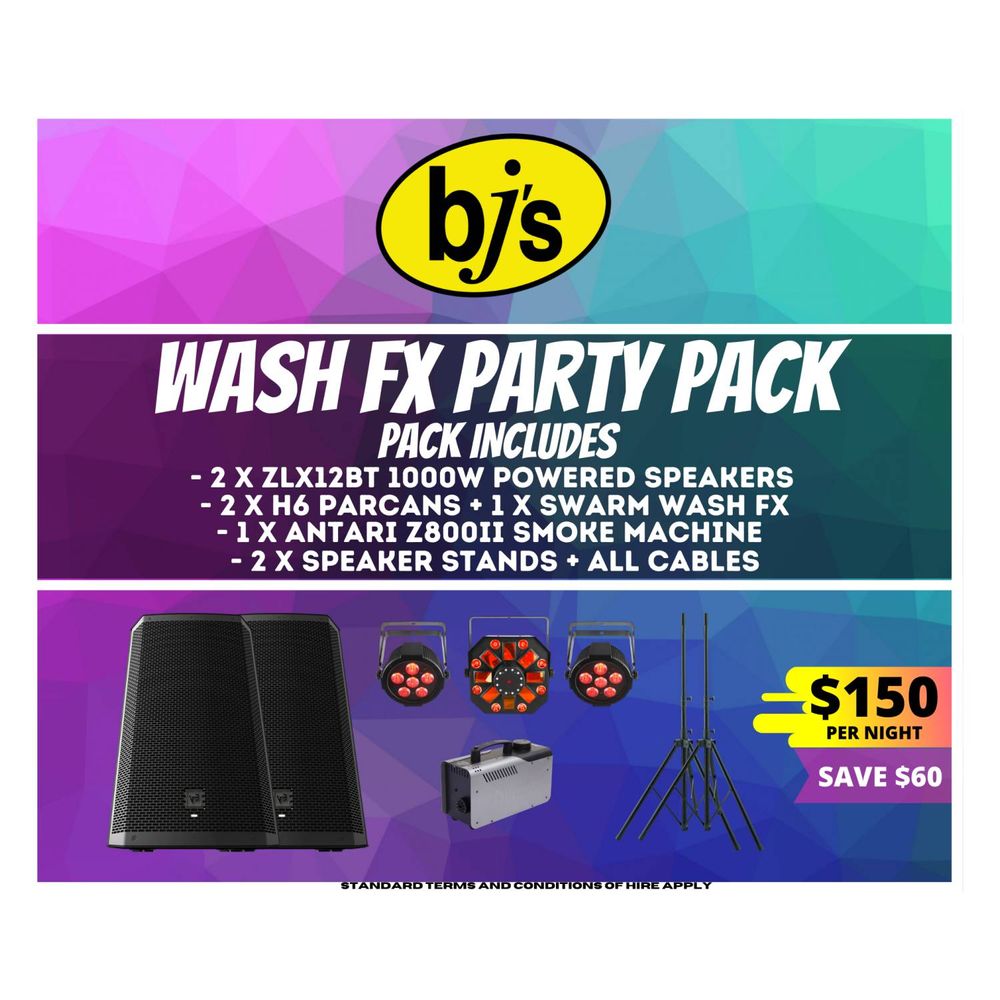 Hire Wash FX Party Pack, hire Speakers, near Newstead