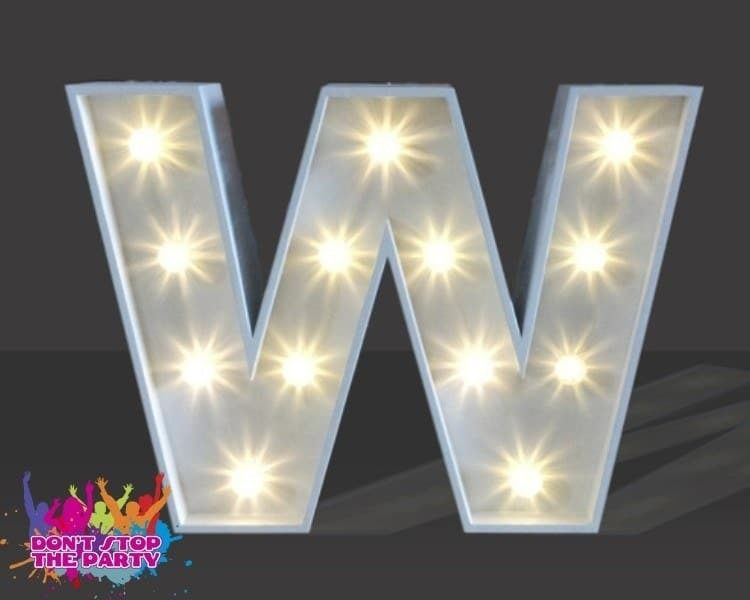 Hire LED Light Up Letter - 60cm - W, hire Party Lights, near Geebung