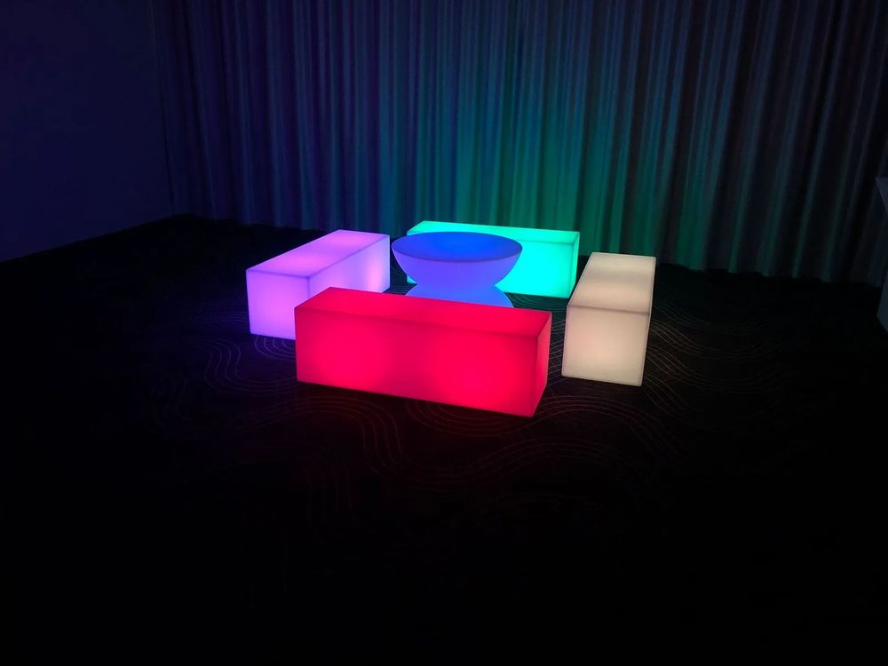 Hire Glow Rectangle Bench Hire, hire Glow Furniture, near Blacktown image 2