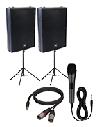 Hire PA System With Corded Mic And Speaker Stands