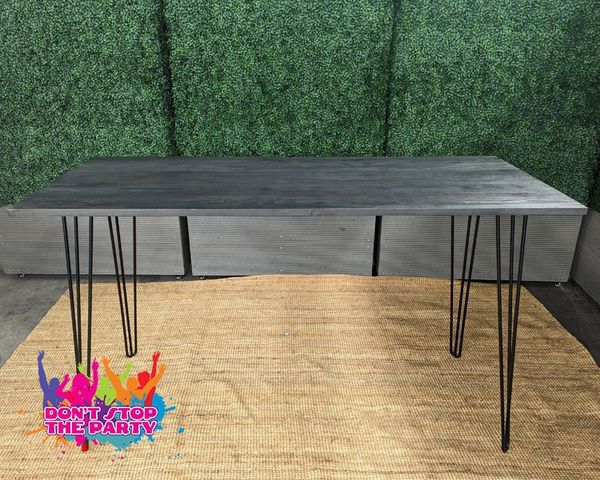 Hire Hairpin Bar Table - Natural Top, from Don’t Stop The Party