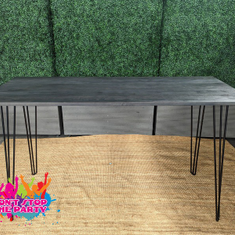 Hire Hairpin Bar Table - Natural Top, in Geebung, QLD