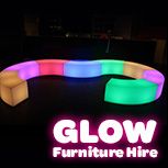 Hire Glow Curved Bench - Package 8, hire Chairs, near Smithfield