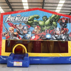 Hire THE AVENGERS JUMPING CASTLE WITH SLIDE