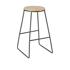 Hire Bar Stool – Wood top/Black legs