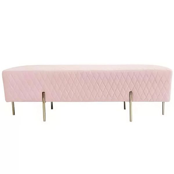 Hire Pink Velvet Ottoman Bench