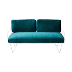 Hire Wire Sofa Lounge w/ Ivy Green Velvet Cushions, in Auburn, NSW
