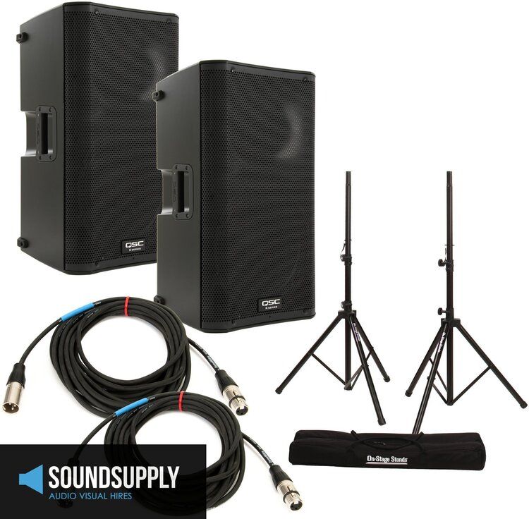 Hire 2x 1000 Watt RMS 12" Inch QSC K12 PA Speakers, hire Speakers, near Hoppers Crossing image 1