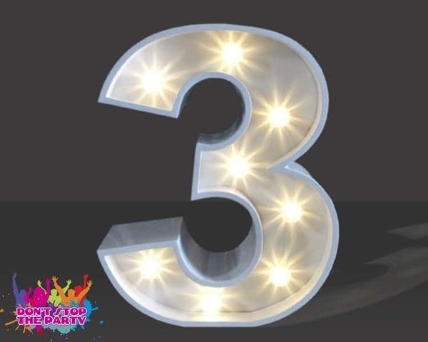 Hire LED Light Up Number - 60cm - 3, from Don’t Stop The Party