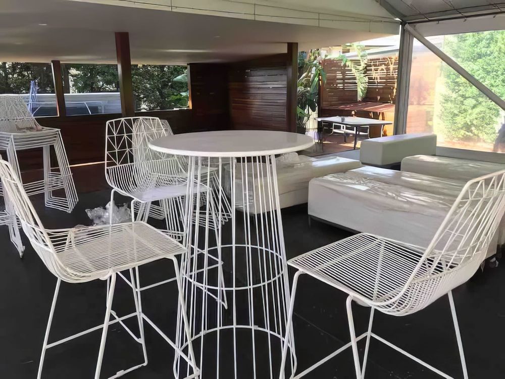 Hire White Wire Stool / White Arrow Stool Hire, hire Chairs, near Auburn image 2