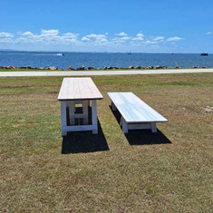 Hire 2.4 x .7m Boohoo Picnic Table with A Frame Legs, in Kippa-Ring, QLD