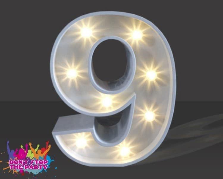 Hire LED Light Up Number - 60cm - 9, hire Party Lights, near Geebung