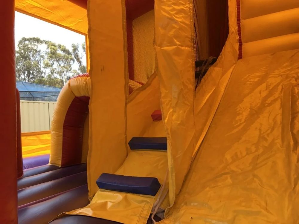 Hire INSIDE 5X5.5M 5IN1 1 COMBO WITH SLIDE POP UPS BASKETBALL HOOP OBSTACLES AND TUNNEL, hire Jumping Castles, near Doonside