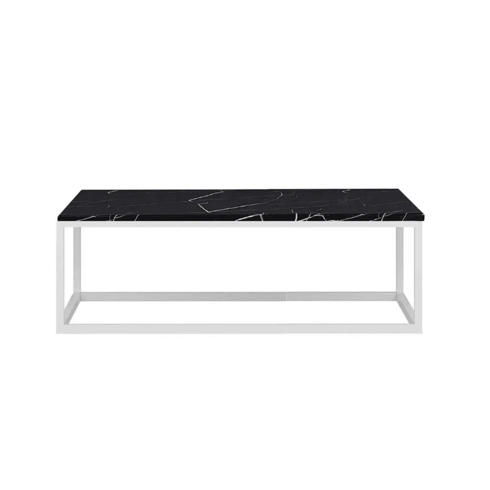 Hire Rectangular White Coffee Table w/ Black Top Hire, hire Tables, near Blacktown