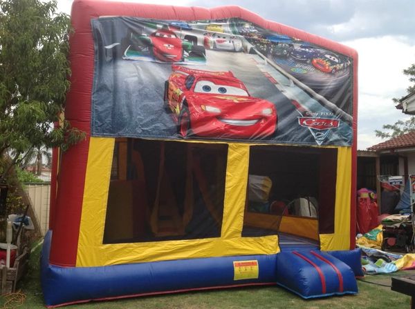 Hire CARS 5X5.5M 5IN1 1 COMBO WITH SLIDE POP UPS BASKETBALL HOOP OBSTACLES AND TUNNEL