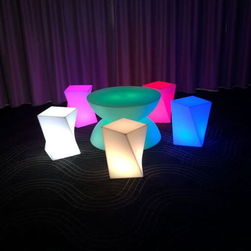 Hire Glow Twisted Cube Stool, hire Chairs, near Chullora image 2