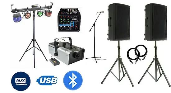 Hire Complete DJ Party * Sound * Lights * Mic * Mixer * Fog * Package, hire Microphones, near Ingleburn image 1