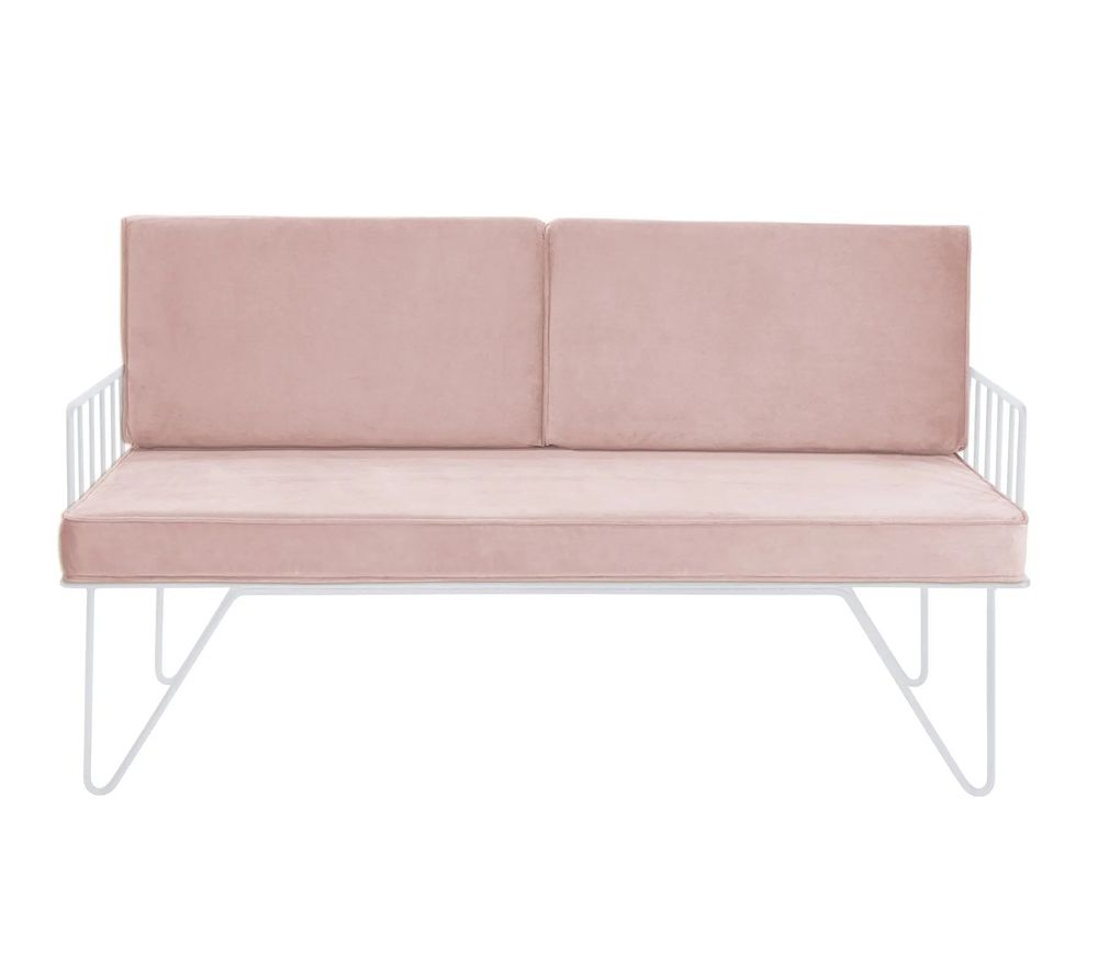 Hire Wire Sofa Lounge Hire w/ Pink Velvet Cushions, hire Chairs, near Blacktown