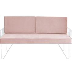 Hire Wire Sofa Lounge Hire w/ Pink Velvet Cushions