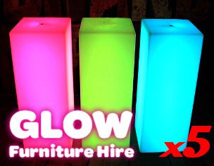 Hire Glow Square Plinths - Package 5, hire Tables, near Smithfield
