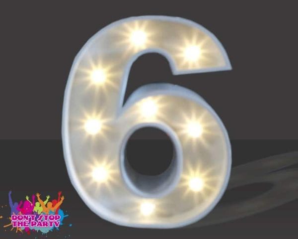 Hire LED Light Up Number - 60cm - 6, from Don’t Stop The Party