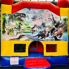 Hire Dinosaurs (3x4m) with slide and Basketball Ring inside, in Mickleham, VIC