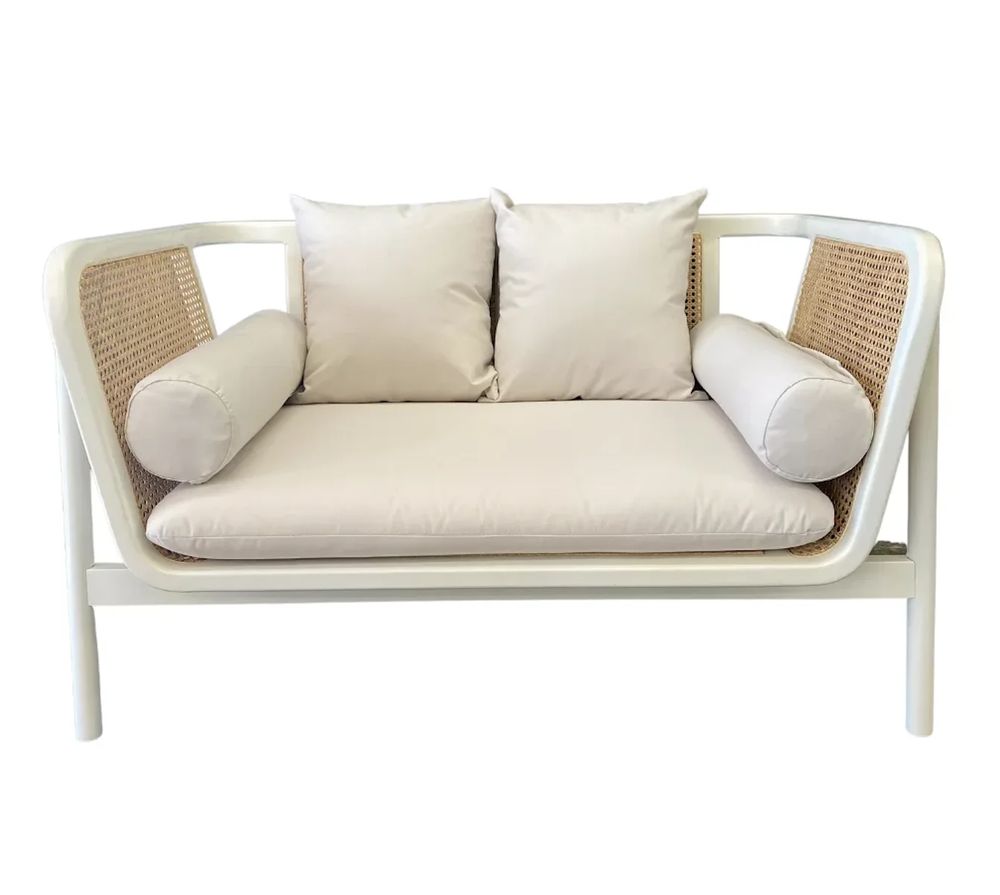 Hire White Rattan Sofa Lounge Hire, hire Chairs, near Wetherill Park