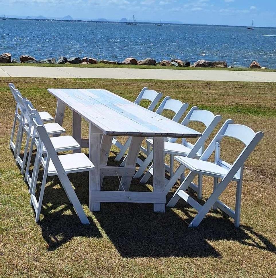 Hire 2.4 x .7m Boohoo look VJ Table with A Frame Legs, hire Tables, near Kippa-Ring