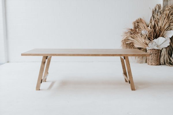 Hire Banquet Table - Oak