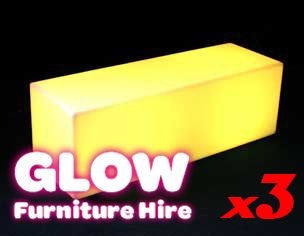 Hire Glow Rectangle Bench - Package 3, hire Chairs, near Smithfield