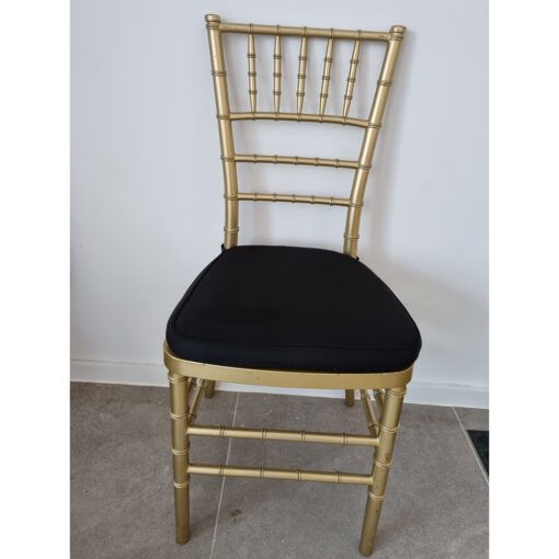 Hire Gold Tiffany Chairs with Black Cushion, hire Chairs, near Chullora