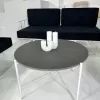 Hire White Round Cross Coffee Table Hire w/ Black Marble Top, from Chair Hire Co