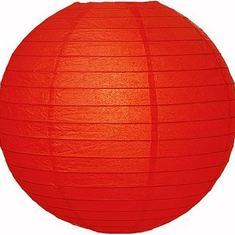 Hire Round Paper Lanterns - Hire-600mm-Red