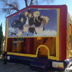 Hire GIRL POWER JUMPING CASTLE WITH SLIDE