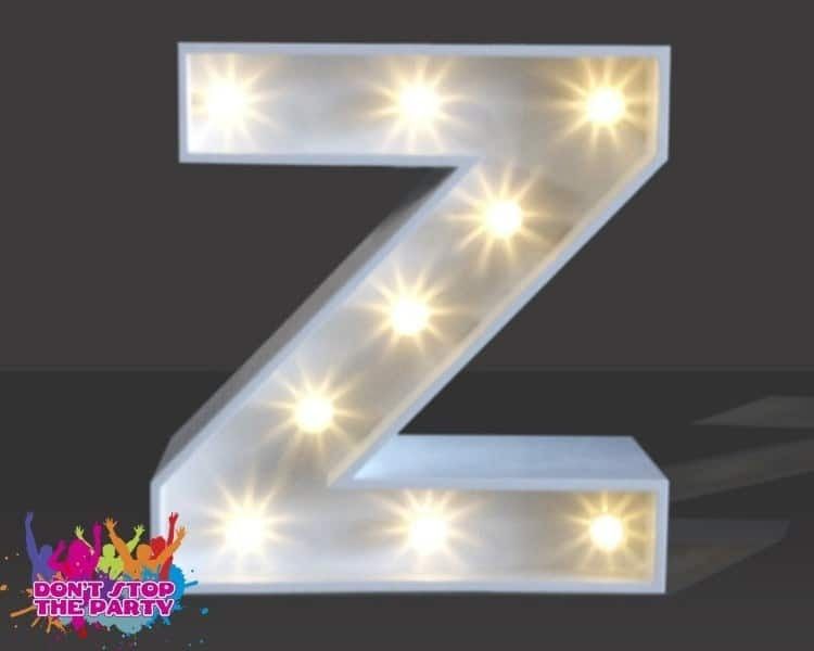 Hire LED Light Up Letter - 60cm - Z, hire Party Lights, near Geebung