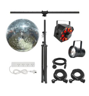 Hire Disco Lights Mirrorball Pack, hire Party Lights, near Claremont